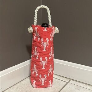 Red Lobster Print Wine Bag